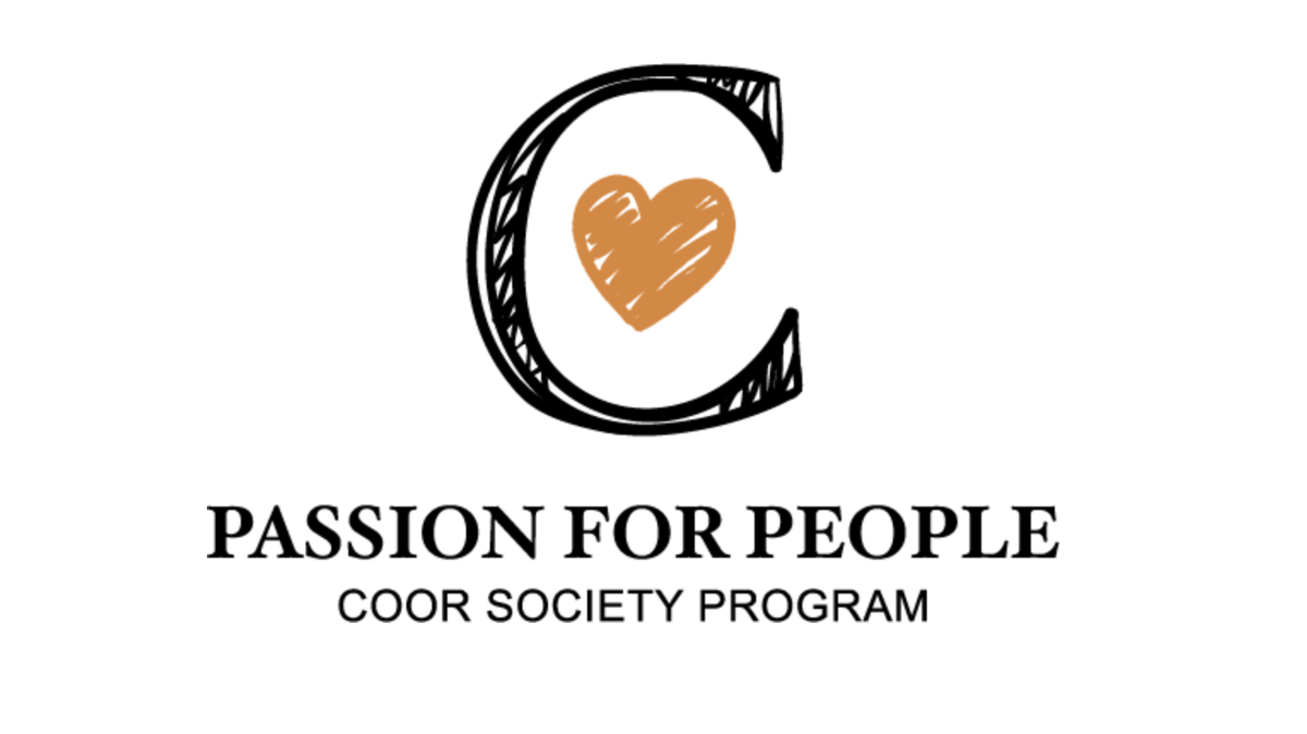 Logo for Coors samfunnsprogram "Passion for people" | En C med et hjerte inni | Coor