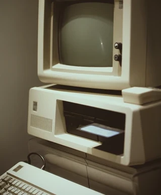 Bilde av en datamaskin fra 1990-tallet