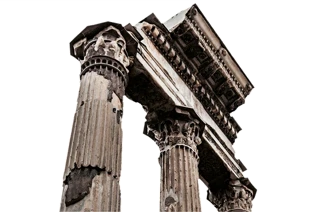 Bilde av greske ruiner fra romerrikets tid.